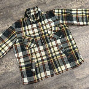 Vintage Oakbrook Sportswear Sears Jacket‎ Plaid Flannel Men Size 46 USA Distress